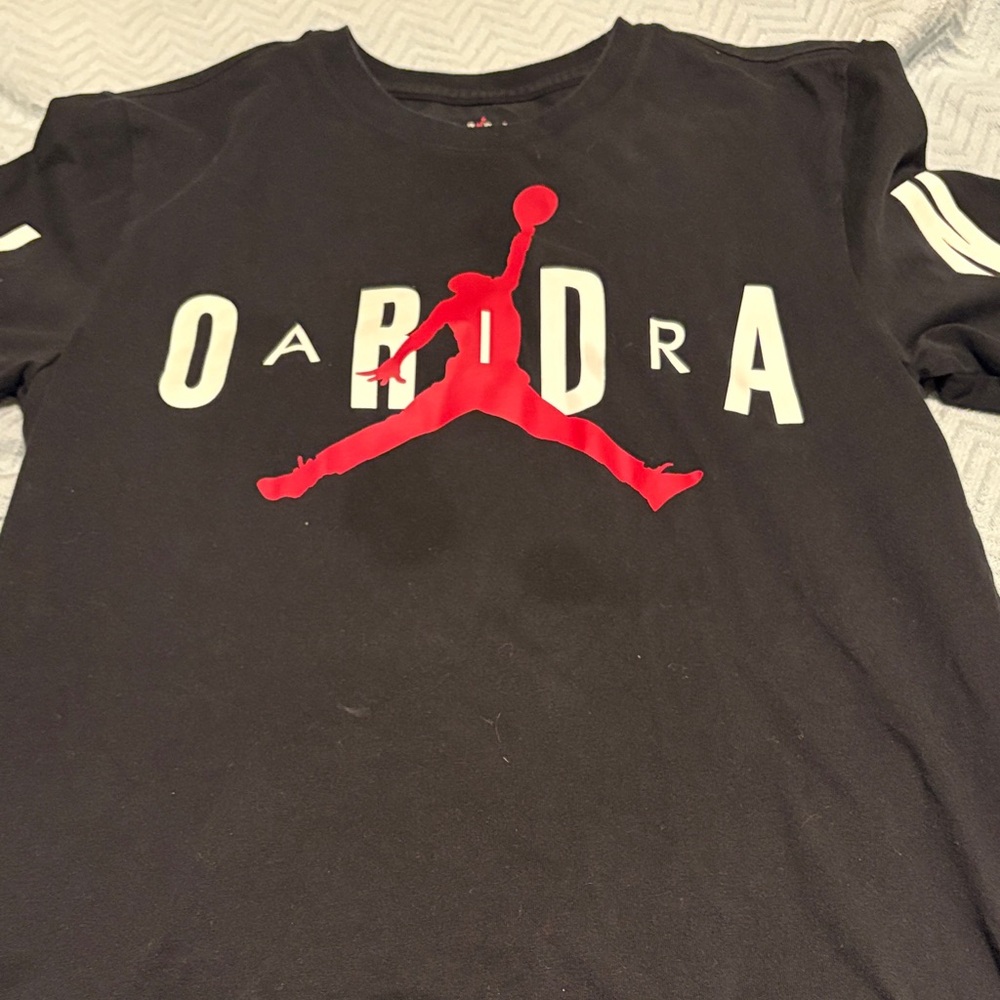 Jordan Black Tee with Red Logo